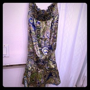 Silky strapless romper